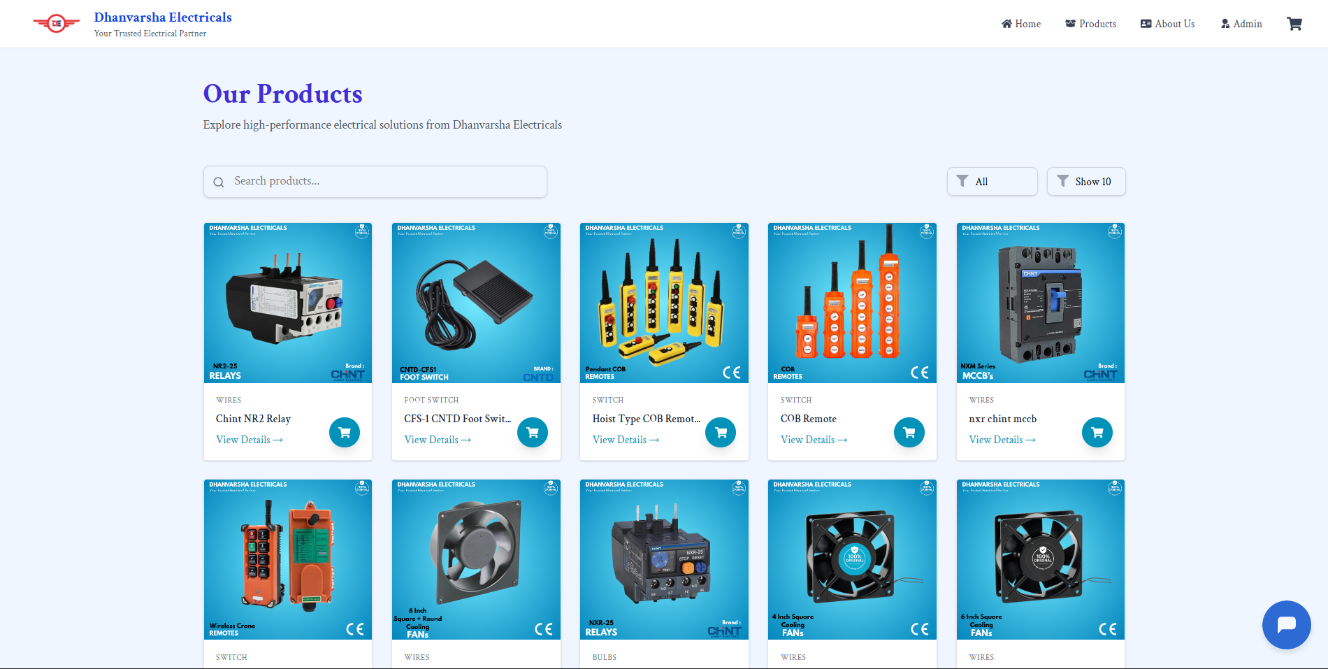 Dhanvarsha Electricals — Enquiry System — project by Dhaval Maurya Screenshot of Dhanvarsha Electricals — Enquiry System — built with REACT, NODE.JS, EXPRESS. Project by Dhaval Maurya.